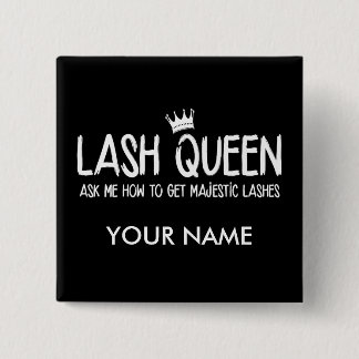 Badge Carré 5 Cm Reine de mèche - Younique - personnalisez avec le