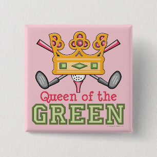 Badge Carré 5 Cm Reine du Pin vert de golfeur