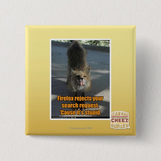 Badge Carré 5 Cm Rejets de Firefox (Devant)