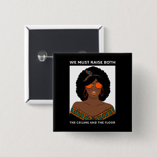 Badge Carré 5 Cm Relever le plafond BLM Droits des femmes