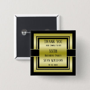 Badge Carré 5 Cm Remerciement d'anniversaire pour homme de classe O