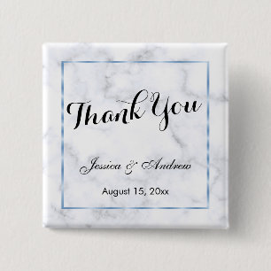 Badge Carré 5 Cm Remerciement de mariage romantique Blue Marble