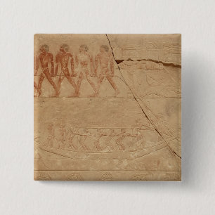 Badge Carré 5 Cm Remorquant un bateau, du Mastaba de Mereruka