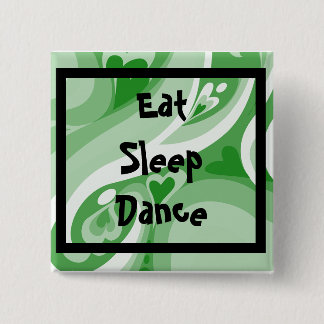 Badge Carré 5 Cm Remous vert, EatSleepDance
