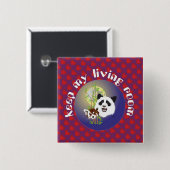 Badge Carré 5 Cm Rencontre de Panda (Devant & derrière)