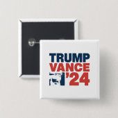 Badge Carré 5 Cm Rendre l'Amérique en sécurité Trump Vance 2024 MAG (Devant & derrière)