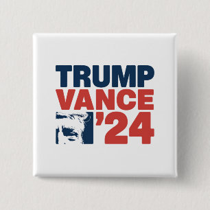 Badge Carré 5 Cm Rendre l'Amérique en sécurité Trump Vance 2024 MAG
