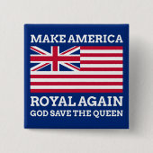 Badge Carré 5 Cm Rendre l'Amérique royale (Devant)
