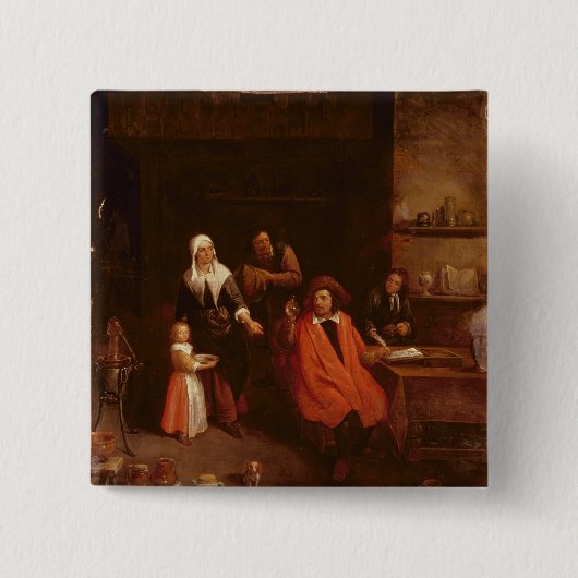 Badge Carré 5 Cm Rendre visite au docteur (Devant)