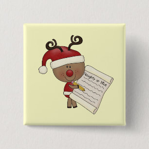 Badge Carré 5 Cm Renne de Rudy vilain ou NIC