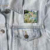 Badge Carré 5 Cm Renoir - Chemin menant à travers l'herbe haute (En situation)