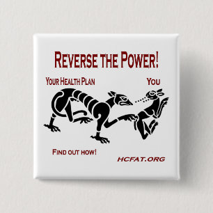 Badge Carré 5 Cm Renversez le Pin de puissance