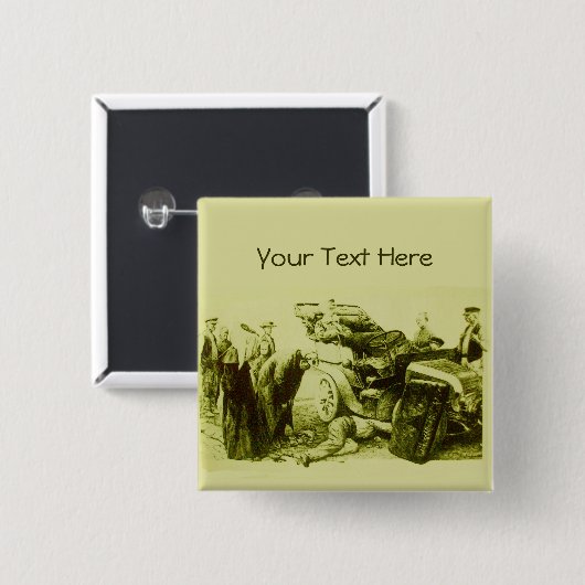 BADGE CARRÉ 5 CM RÉPARATION AUTO - AUTOMOBILE (Devant & derrière)