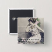 Badge Carré 5 Cm Réparez ma tondeuse à pédales (Devant & derrière)