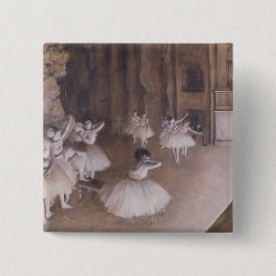 Badge Carré 5 Cm Répétition de ballet d'Edgar Degas   sur l'étap