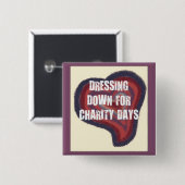 BADGE CARRÉ 5 CM REPOUSSER POUR LA CHARITÉ (Devant & derrière)