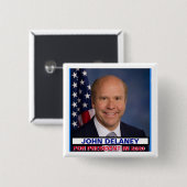 Badge Carré 5 Cm Représentant. John Delaney pour le président 2020 (Devant & derrière)