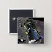 Badge Carré 5 Cm Représentation artistique d'un nouveau vaisseau sp (Devant & derrière)