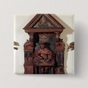 Badge Carré 5 Cm Representation de St Crispin à son établi
