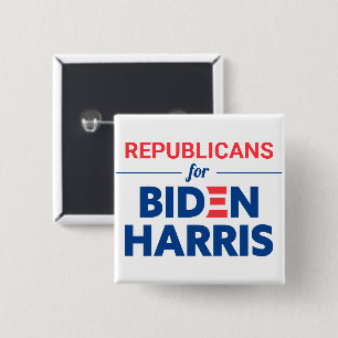 Badge Carré 5 Cm Républicains pour Biden Harris livre blanc sur le 