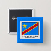 Badge Carré 5 Cm République démocratique du Congo (Devant & derrière)