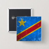 Badge Carré 5 Cm République démocratique du Congo (Devant & derrière)