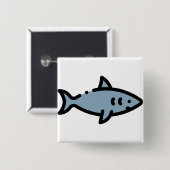 Badge Carré 5 Cm Requin (Devant & derrière)