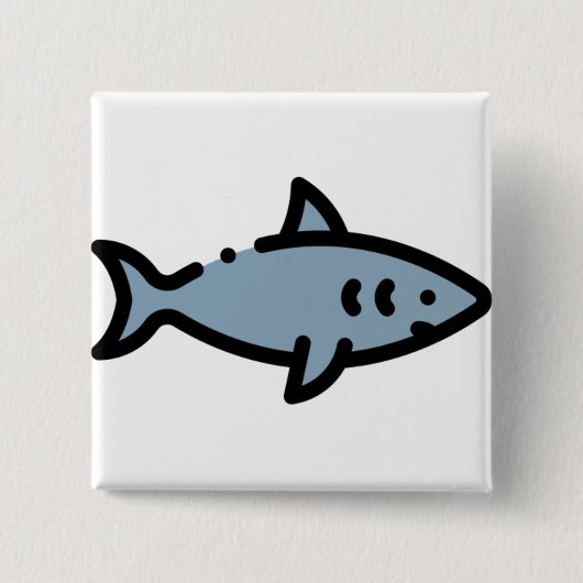Badge Carré 5 Cm Requin (Devant)