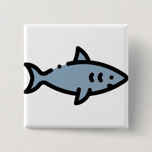 Badge Carré 5 Cm Requin