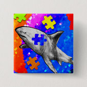 Badge Carré 5 Cm Requin autiste (Devant)