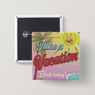 Badge Carré 5 Cm Réservez un livre de vacances dès aujourd'hui !