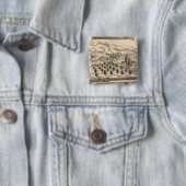 Badge Carré 5 Cm Résidence de Joseph Alexander, Mendocino (En situation)