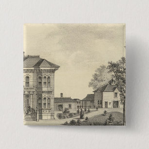 Badge Carré 5 Cm Résidence de Laugenour, Woodland