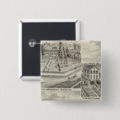 Badge Carré 5 Cm Résidence de Milton Thornburgh Fayette Co (Devant & derrière)