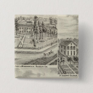 Badge Carré 5 Cm Résidence de Milton Thornburgh Fayette Co