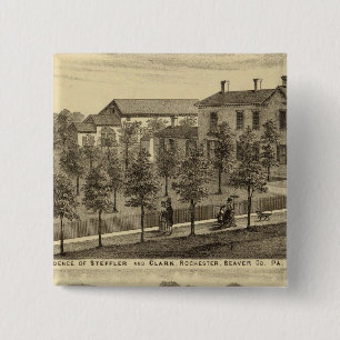 Badge Carré 5 Cm Résidence de Steffler et Clark, Rochester