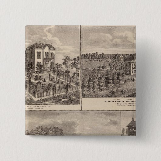 Badge Carré 5 Cm Résidence et Western College de Marshalltown (Devant)