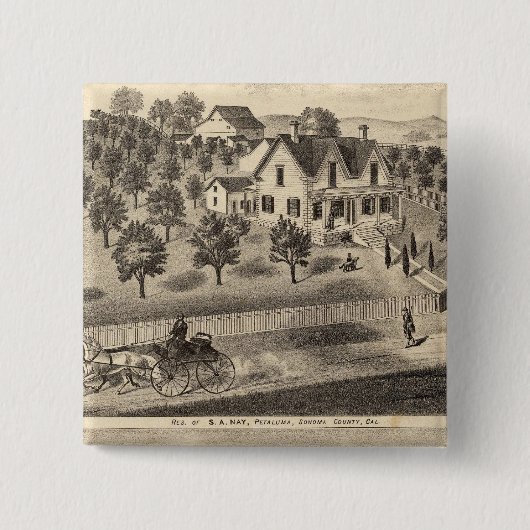 Badge Carré 5 Cm Résidences de SA Nay et DM Winans (Devant)