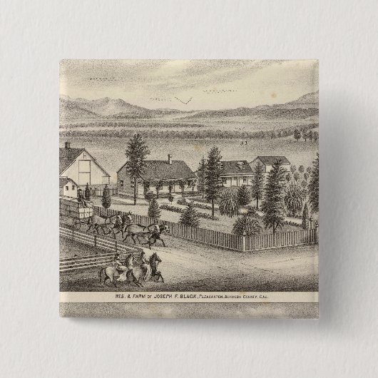 Badge Carré 5 Cm Résidences noires, néales, propriétés (Devant)