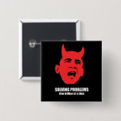 Badge Carré 5 Cm Résolvant des problèmes, un trillion à la fois (Devant & derrière)