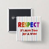 Badge Carré 5 Cm Respect d'arc-en-ciel (Devant & derrière)