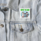 Badge Carré 5 Cm Respect The Game (En situation)