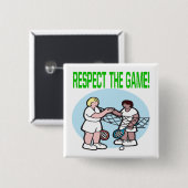 Badge Carré 5 Cm Respect The Game (Devant & derrière)