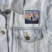 Badge Carré 5 Cm Respirez Et Commencez (En situation)