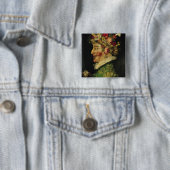 Badge Carré 5 Cm Ressort, (En situation)