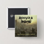 Badge Carré 5 Cm reste une goupille de menace (Devant & derrière)