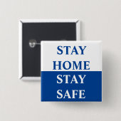 Badge Carré 5 Cm Restez à la maison (Devant & derrière)