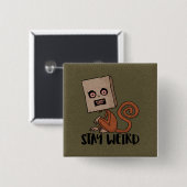 Badge Carré 5 Cm Restez Étrange Singe De Sacoche (Devant & derrière)
