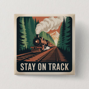 Badge Carré 5 Cm Restez sur la bonne voie