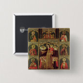 Badge Carré 5 Cm Retable de la Vierge du chapelet, c.1500 (Devant & derrière)